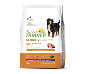 Trainer Natural Sensitive No Gluten Adult Medium/Maxi Ente 3kg / Alleinfuttermittel für mittelgroße und große Hunderassen
