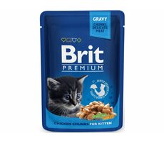 Brit Cat Premium Beutel mit Hühnerstücken für Kätzchen, 100 g / Beutel für Katzen