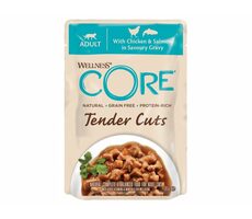 Wellness Core Cat Zartes Huhn und Lachs im Saucenbeutel 85g