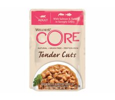 Wellness Core Cat Zarter Lachs und Thunfisch im Saucenbeutel 85g