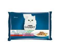 PURINA Gourmet Perle Minifilets in Saft mit Gemüse 4x85g / Beutel für Katzen