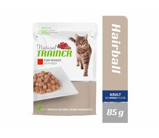 Natural Trainer Cat Adult HAIRBALL Rind 85 g / Beutel für Katzen