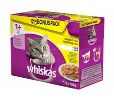 Whiskas Geflügelauswahl in Gelee BONUS 12er Pack 1200g / Beutel für Katzen
