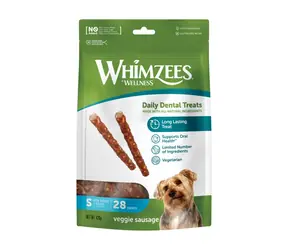 Whimzees Veggie-Wurst S 420g / Zahnpflege-Leckerli für Hunde
