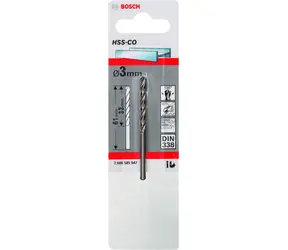 BOSCH HSS-Co 2608585842 / Spiralbohrer für Metall / 3,0 x 33/61 mm / 1 Stk