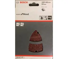 BOSCH 2608607407 / Schleifpapier-Set für Delta 102 x 62 93 mm / Körnung 40 / 10-tlg