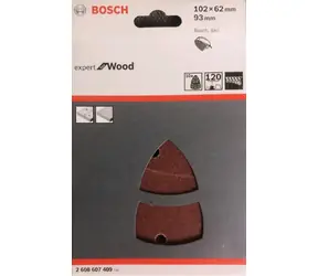 BOSCH 2608607409 / Schleifpapier-Set für Delta 102 x 62 93 mm / Körnung 120 / 10-tlg