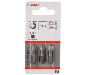 BOSCH 2607001558 / Extra-Hard Bit-Set PZ2 25 mm 3-tlg