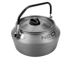 Neo Tools 63-147 grau / Touristischer Wasserkocher / Aluminium / Edelstahl / 0,8l / Deckel / Transporttasche