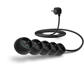 Connect IT CES-1324 schwarz / Verlängerungskabel / 3M / 5 Steckdosen
