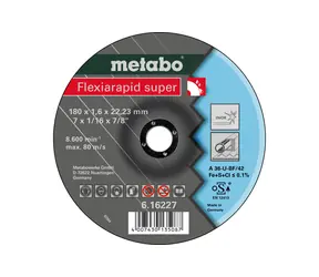 Metabo Flexiarapid super / Stahltrennscheibe / Durchmesser 180 x 22,2 mm / Schnittbreite 1,6 mm