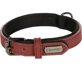 Flamingo Binti Lederhalsband mit Neopren rot XS/S