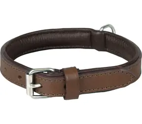 Flamingo Arizona Lederhalsband mit Schaumstoffpolsterung braun S/M