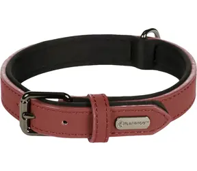 Flamingo Binti Lederhalsband mit Neopren rot S/M