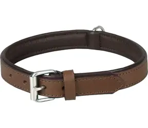 Flamingo Arizona Lederhalsband mit Schaumstoffpolsterung braun M