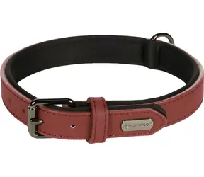 Flamingo Binti Lederhalsband mit Neopren rot M