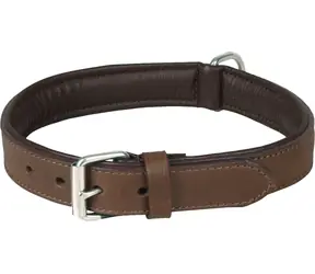 Flamingo Arizona Lederhalsband mit Schaumstoffpolsterung braun M/L