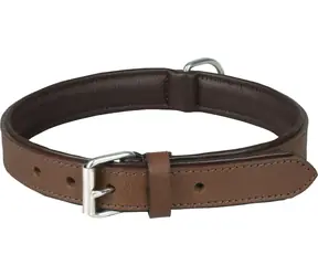 Flamingo Arizona Lederhalsband mit Schaumstoffpolsterung braun L
