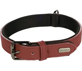 Flamingo Binti Lederhalsband mit Neopren rot M/L