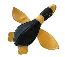 PafDog Duck Doris Spielzeug für Hunde aus Leder und Jute 30 cm