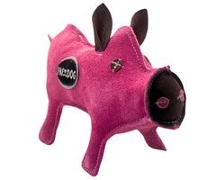 PafDog Piggy Pinky Spielzeug für Hunde aus Leder und Jute 28 cm