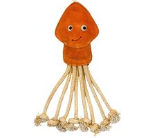 PafDog Octopus Ollie Spielzeug für Hunde aus Leder und Jute mit Sound 40 cm