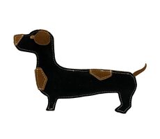 PafDog Dackel Tony Spielzeug für Hunde aus Leder und Jute 26 cm
