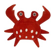 PafDog Crab Stuart Spielzeug für Hunde aus Leder und Jute 24 cm