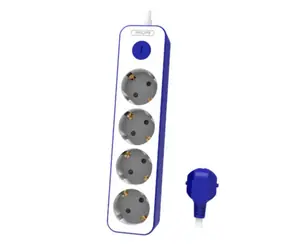Philips Verlängerungskabel CHP2145U/58 4 Steckdosen mit Schalter 1,5m weiß-blau 