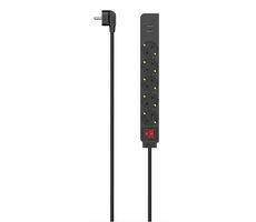HAMA Verlängerungskabel mit Schalter 1,4 m Schwarz / 5x Schuko & 2x USB-A
