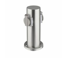 Solight Gartenpfosten silber / IP44 / Edelstahl / 2 Schubladen / Zylinder
