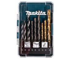 Makita D-71962 Bohrer-Set für Metall, Holz und Mauerwerk (9 Stück) / 5 & 6 & 8 mm