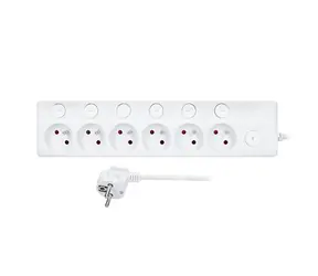 Solight 6z Verlängerungskabel 2m weiß / 6 Steckdosen / Schalter