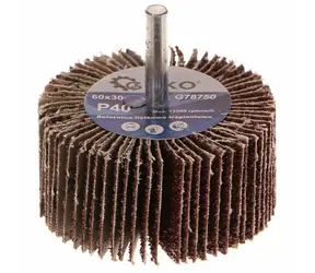 GEKO G78750 / Schleifscheibe mit Schaft / 60 x 30 x 6 mm / P40