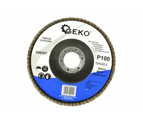 GEKO G00307 / Fächerschleifscheibe / 125 x 22,2 mm / P100