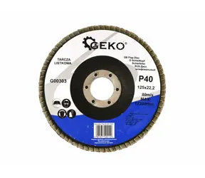 GEKO G00303 / Fächerschleifscheibe / 125 x 22,2 mm / P40