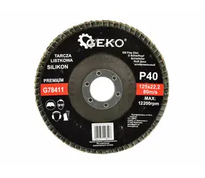 GEKO G78411 / Fächerschleifscheibe / 125 x 22,2 mm / P40