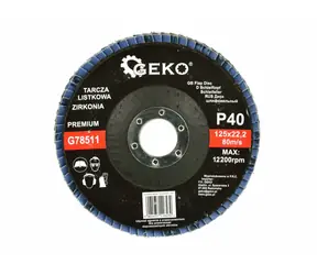GEKO G78511 / Fächerschleifscheibe / 125 x 22,2 mm / P40