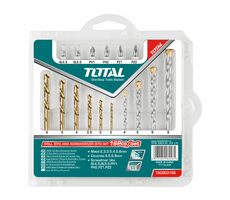 TOTAL-TOOLS Bohrer- und Spitzensatz 16-tlg. / HSS