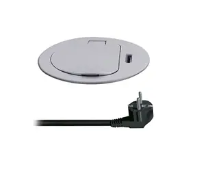 Solight 1z + USB-C 20W PD Einbausteckdose silber / 2m