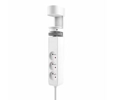 Solight 3z + tragbare USB-A+C-Tischsteckdosen + USB-Schnellladegerät 20 W PD 2 m weiß