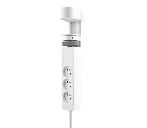 Solight 3z + tragbare USB-A+C-Tischsteckdosen + USB-Schnellladegerät 20 W PD 2 m weiß