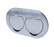 Solight 5B325 Bodeneinbau-Doppelsteckdose / IP55 / runde Kappe