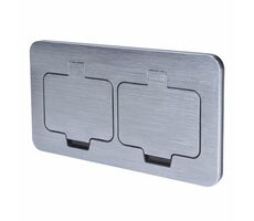 Solight 5B323 Bodeneinbau-Doppelsteckdose / IP55 / rechteckige Abdeckung