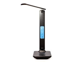 Huslog LED-Tischleuchte mit Display und kabellosem Ladegerät schwarz / 3000 - 6500 K / 400lm / LCD / 3 Lichtfarben