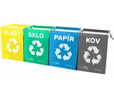 SIXTOL SORT Easy 4 METAL 4 Stück / Beutel für sortierten Abfall / 30x30x40cm / 4x36l