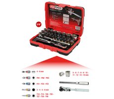 KS Tools TORSIONpower Steckschlüsseleinsätze mit Bits 1/4" - 33-tlg