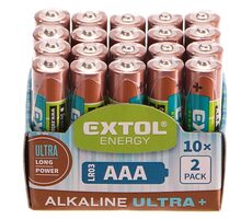 Extol- Energy Alkaline-Batterien ULTRA+ 1,5 V AAA (LR03) 20 Stück