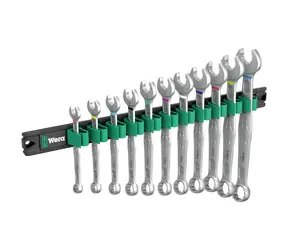 Wera 9640 Magnetleiste 6003 Joker 1 / Maul- und Ringschlüsselsatz / 11-teilig