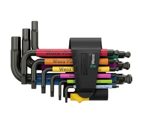 Wera 950/9 Hex- PLUS Multicolour Imperial 3 / Winkelschlüsselsatz / Zoll / BlackLaser / 9-teilig